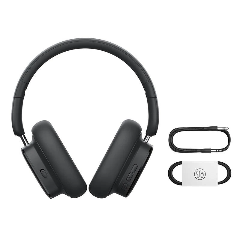 Baseus Bowie H1i Zestaw słuchawkowy Bezprzewodowy pałąk na głowę Połączenia/Muzyka USB Typu C Bluetooth Czarny
