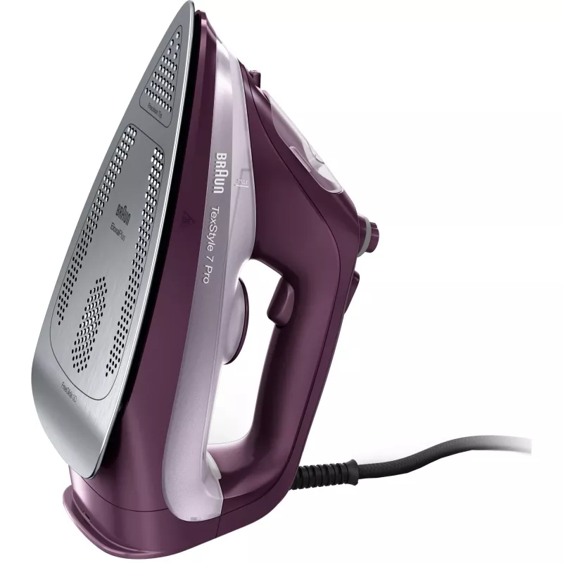 Żelazko Braun TexStyle 7 Pro SI 7181 VI Żelazko parowe i suche Stopa EloxalPlus Fioletowe