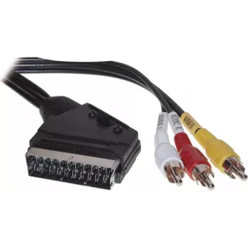 Kabel SCART ShiverPeaks AVK 407-200 SC z przełącznikiem i 3× złączami RCA