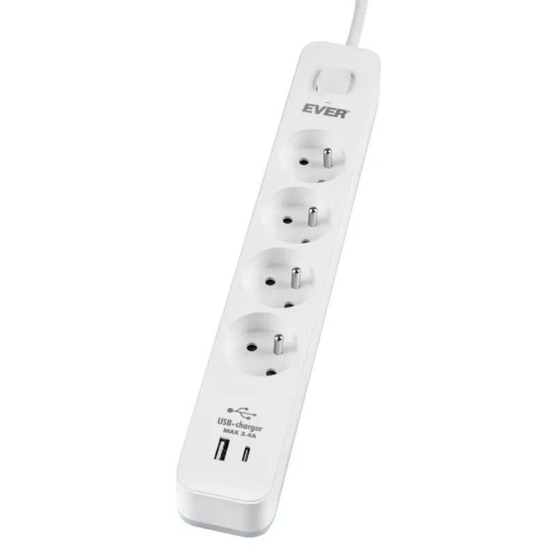 Listwa przeciwprzepięciowa PROTECT 4PL 1A1C USB T/LZ12-PRO015/1000