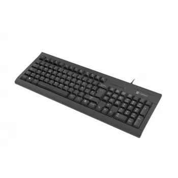 Przewodowa pełnowymiarowa klawiatura NATEC Moray ES z USB, hiszpański QWERTY, 105 klawiszy, czytnik kart identyfikacyjnych, kabel 1,5 m, czarna