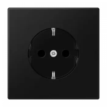 Gniazdo wtykowe typ F Jung LS 1520 KI SWM — 1-modułowe, 2P, 16A, 250V, czarny