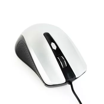 Przewodowa symetryczna mysz optyczna GEMBIRD MUS-4B-01-BS, USB typu A, 1200 DPI, 4 przyciski, czarno-srebrna