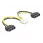 Kabel zasilający DeLOCK 83020 2 x 15 pin SATA na 8 pin EPS 15 cm
