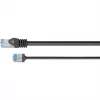 Goobay Ultra-Flexible CAT 6A Patch kabel cienki U/FTP Czarny - extra-short plug (74320)