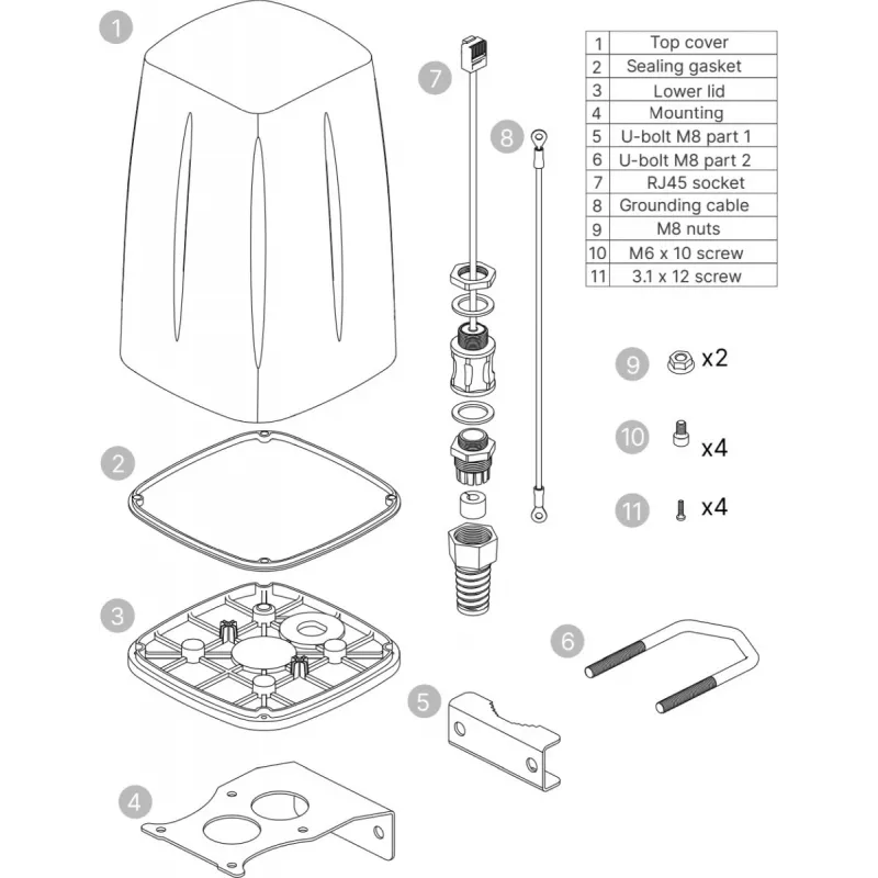 Antena dookólna Teltonika PR1IC970 0,617–4,3 GHz Wi-Fi
