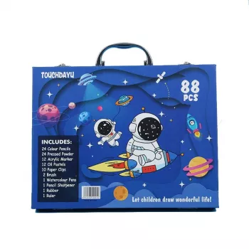 Zestaw do malowania Extralink Niebieski Astronauta — 88 elementów (farby, pędzle, akcesoria)