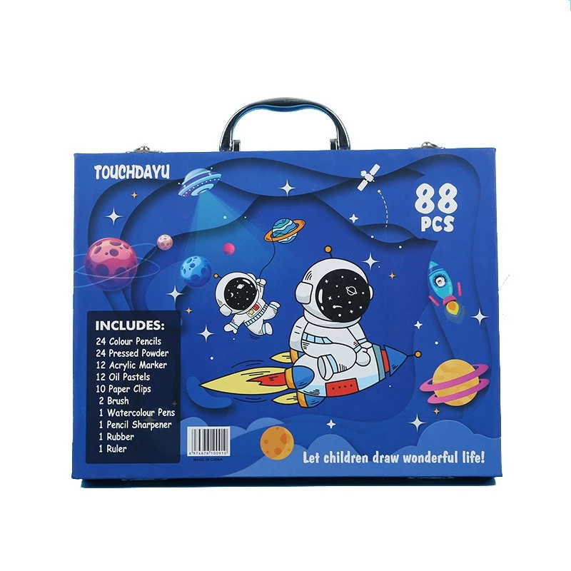 Zestaw do malowania Extralink Niebieski Astronauta — 88 elementów (farby, pędzle, akcesoria)