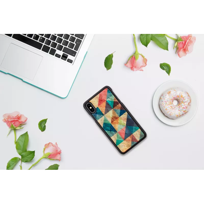 Etui telefoniczne iKins do iPhone XS Max — wzór mozaiki, czarny
