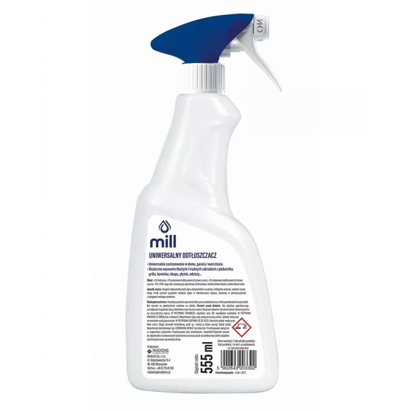 Odtłuszczacz Mill Clean 555 ml — spray odtłuszczający Mill 555 ml do usuwania tłustych plam