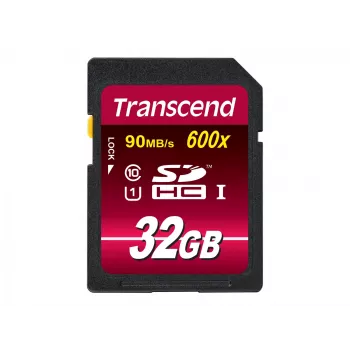 Flash Memory Transcend 32GB SDHC UHS-I 600x TS32GSDHC10U1