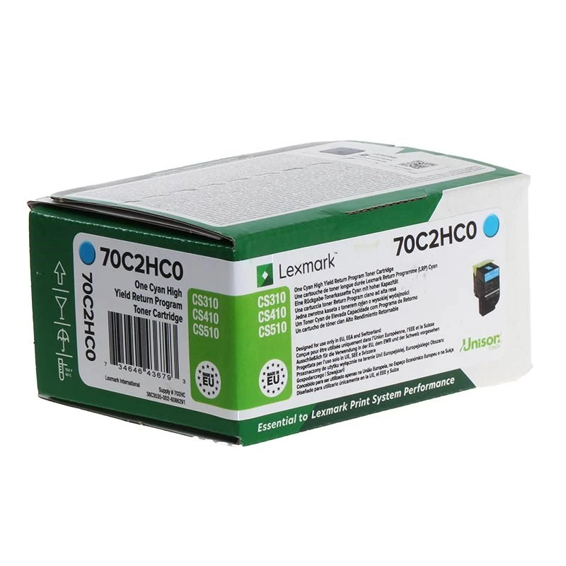 Oryginalny wkład toneru Lexmark 70C2HC0 702HC cyjan Return Program 3K stron ISO/IEC