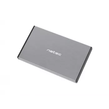 Obudowa zewnętrzna HDD/SSD NATEC Rhino GO — 2,5 cala SATA, 9,5 mm, USB 3.0, aluminium, szary, do 4 TB