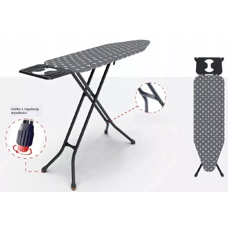 DESKA DO PRASOWANIA 120x38cm PROMIS PKD50 STAR solid z regulowaną stabilnością