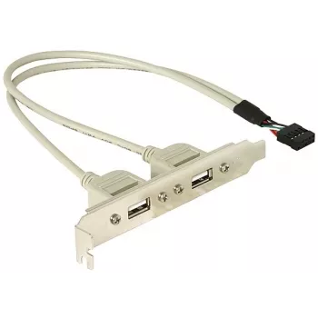Wspornik szczelinowy 1x wewnętrzny USB 5pin na 2x zewnętrzny USB2.0 DeLOCK 71000