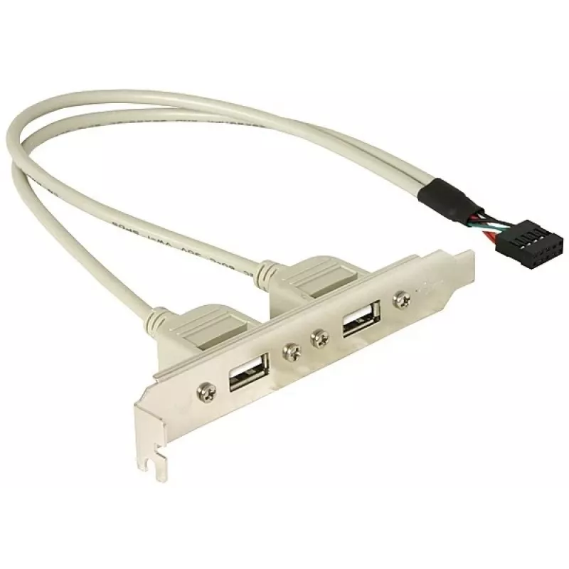 Wspornik szczelinowy 1x wewnętrzny USB 5pin na 2x zewnętrzny USB2.0 DeLOCK 71000