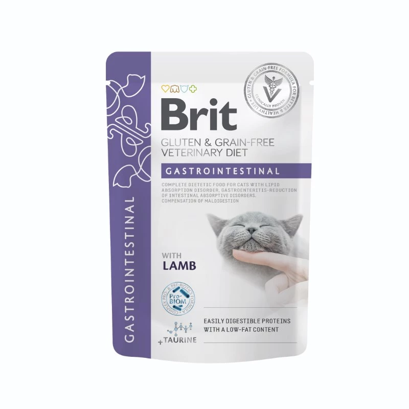 BRIT Veterinary Gastrointestinal Lamb - mokra karma dla kotów - 12x85g