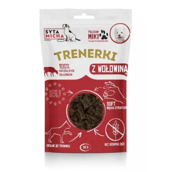 Przysmaki dla psów SYTA MICHA Treats z wołowiną 80 g — miękkie hipoalergiczne przekąski treningowe, bez glutenu i soi
