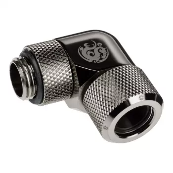 Adapter 90° BitsPower Advanced Multi-Link G1/4 cala AG na twardą rurkę 12 mm OD, obrotowy