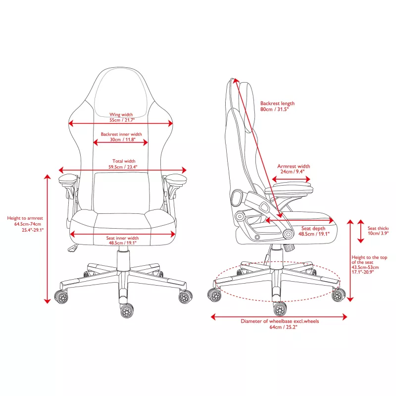 Deltaco DC130 Gamingstuhl Soft Woven Mesh, czarny (GAM-180)
