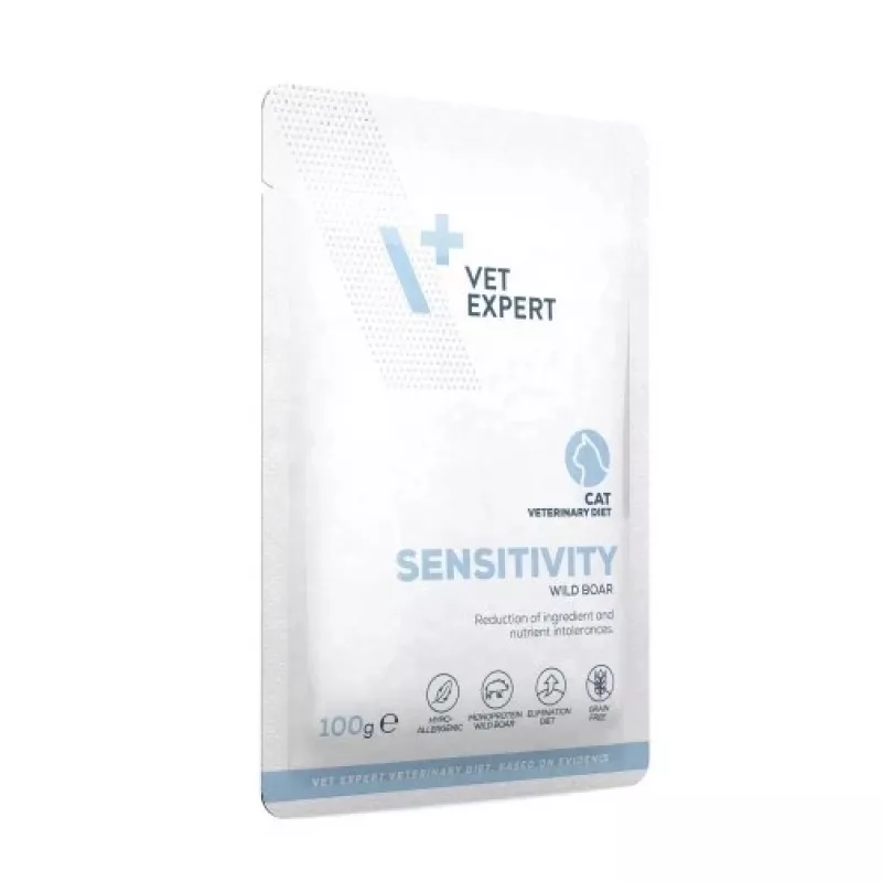 Mokra karma dla kota VETEXPERT Veterinary Diet Sensitivity saszetka 100 g — dzik, bezzbożowa, dorosłe koty