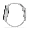 Smartwatch GARMIN Forerunner 165 — GPS, AMOLED 1,2 cala, 4 GB, 5 ATM, 11 dni pracy na baterii, szara koperta, biały pasek