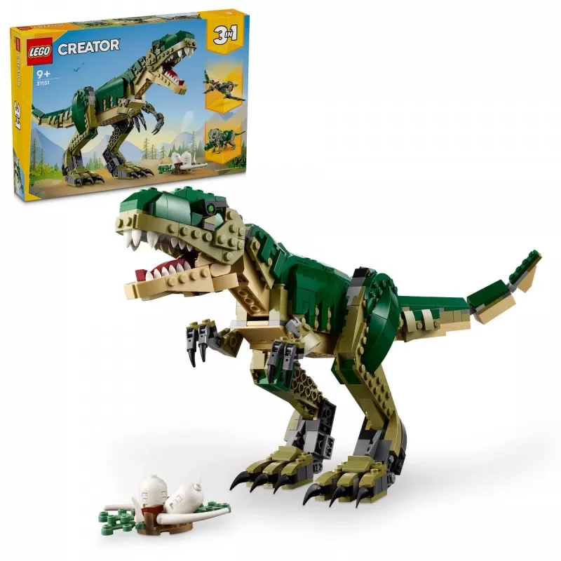 Zabawka konstrukcyjna LEGO Creator 3-w-1 T.Rex, zestaw do zbudowania, 626 szt., wysokość 150 mm, wiek 9+