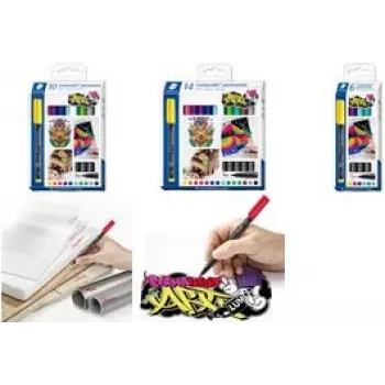 Marker permanentny Staedtler Lumocolor 317 C10 Kolory mieszane 10 szt.