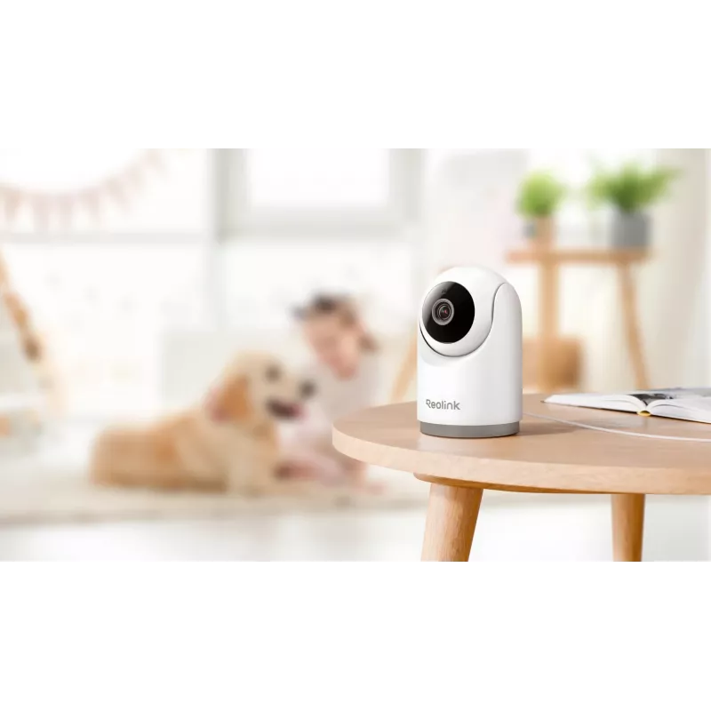 Kamera IP bezpieczeństwa Reolink E331 — Turret wewnętrzna, 2880×1616, obiektyw 4 mm, 87,5° w poziomie, Wi‑Fi, montaż sufitowy/biurkowy
