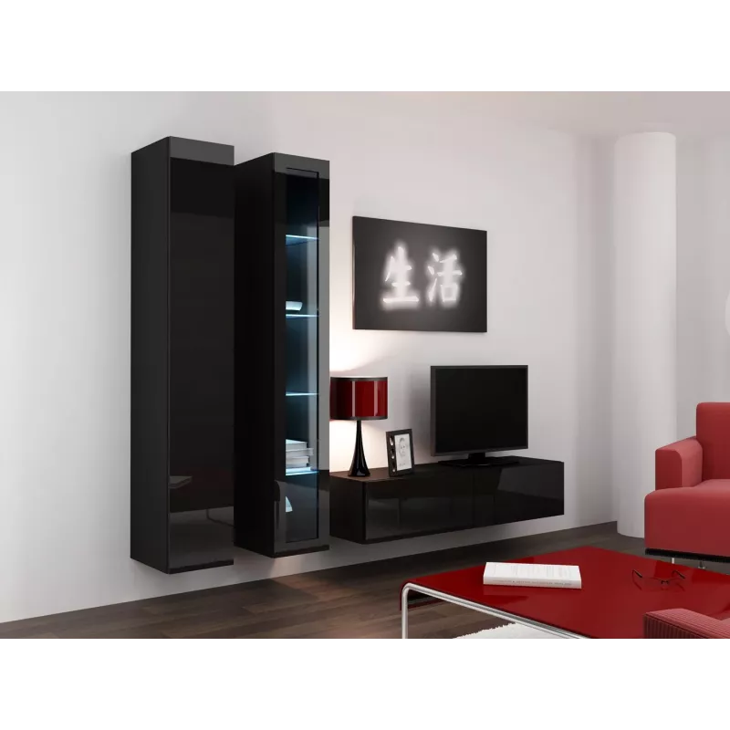 Cama Witryna VIGO '180' 180/40/30 czarny/czarny połysk