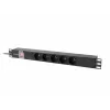 Lanberg PDU-05E-0200-IEC-BK jednostka dystrybucji zasilania (PDU) 5 gniazd AC 1U Czarny