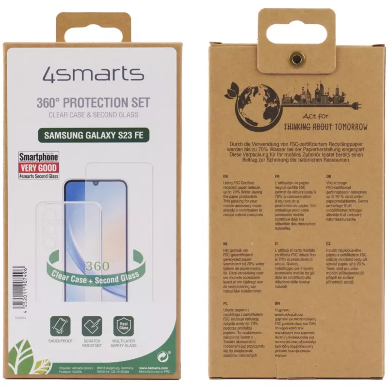 4smarts 540694 Etui do Samsung Galaxy S23 FE, odporne na wstrząsy, odporne na zarysowania, przezroczyste