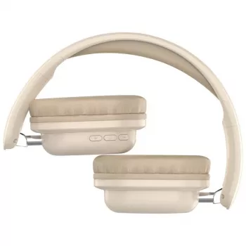 Bezprzewodowe słuchawki nauszne DEFENDER EEMOTION B640 BEŻOWE — binauralne, zamknięta akustyka, USB-C, AUX, 20–20000 Hz, 105 dB