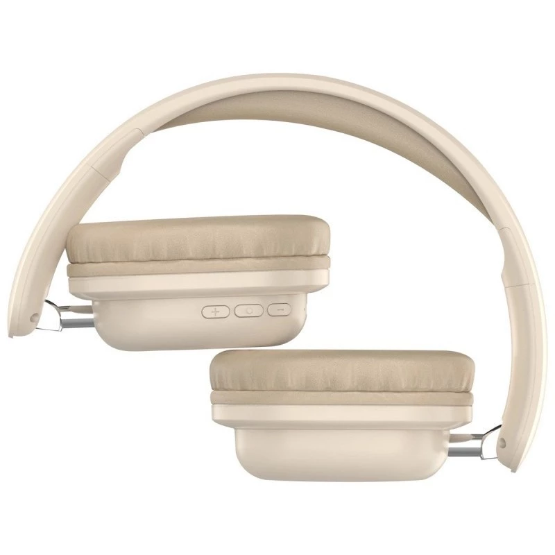 Bezprzewodowe słuchawki nauszne DEFENDER EEMOTION B640 BEŻOWE — binauralne, zamknięta akustyka, USB-C, AUX, 20–20000 Hz, 105 dB