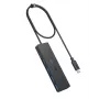 USB hub Anker Ultra cienki A8309G11 — USB Type-C host, 3× USB 3.2 Gen 1 Type-A, kompaktowy 103×30×10 mm, czarny