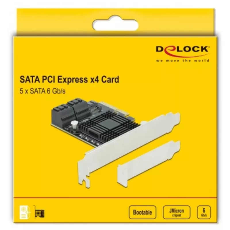 Karta SATA PCI Express x4 DeLOCK 5 portów Low Profile