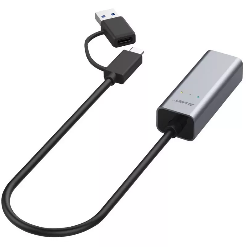 Adapter Ethernet ALLNET ALL-NC-2.5G-USBC_A USB 3.0 Type-C i Type-A 2,5 Gb/s Multi-Gigabit LAN