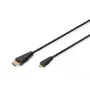 Digitus ASSMANN - HDMI-Kabel mit Ethernet - 19 pin micro HDMI Type D männlich zu HDMI männlich - 1 m - Dreifachisolierung - Schwarz (AK-330115-010-S)