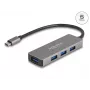 DeLOCK 63173 Hub USB Type-C 5000 Mbit/s Czarny