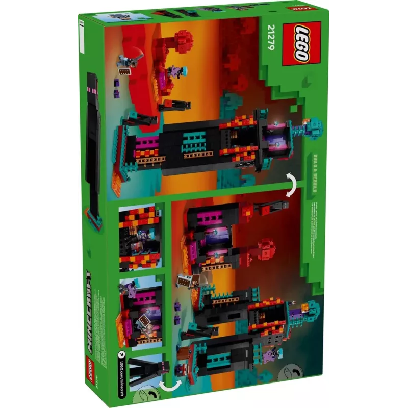 Zabawka konstrukcyjna LEGO Minecraft zestaw 21279 Wieża Endermana, 867 elementów, 2 minifigurki, wysokość 450 mm