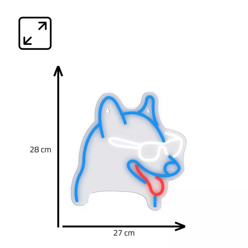 Neon Lights sign MANTA Neon Lights Dog with Glasses Manta SNL69MT — dekoracyjna lampa ścienna LED w stylu neonu
