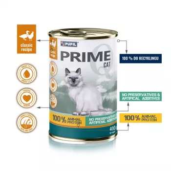 PUPIL Prime bogata w kurczaka i kaczkę - karma mokra dla kota - 400g