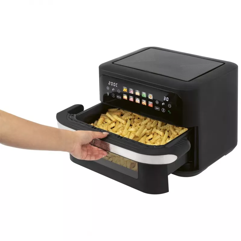 ProfiCook PC-FR 1313 H podwójna frytkownica beztłuszczowa, 10 L, 2400 W, czarno-stalowa nierdzewna