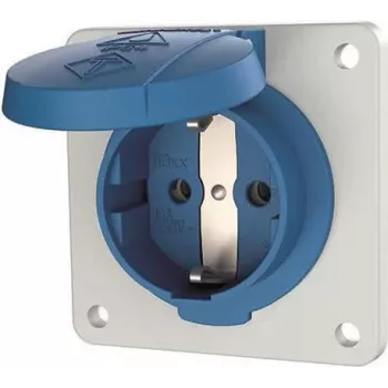 MENNEKES Elektrotechnik GmbH & Co. KG Gniazdo wtykowe Schuko do montażu panelowego 16A 2p+E 230V niebieskie 11011F (11011F)