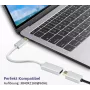 adapter kablowy DisplayPort do HDMI Helos 4K Srebrny — DisplayPort (męski) do HDMI (żeński)