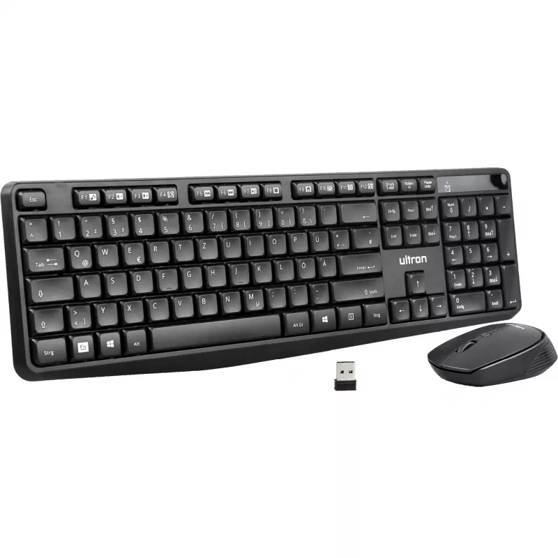Ultron UMC300 zestaw klawiatura + mysz – RF Wireless niemiecki czarny (364180)