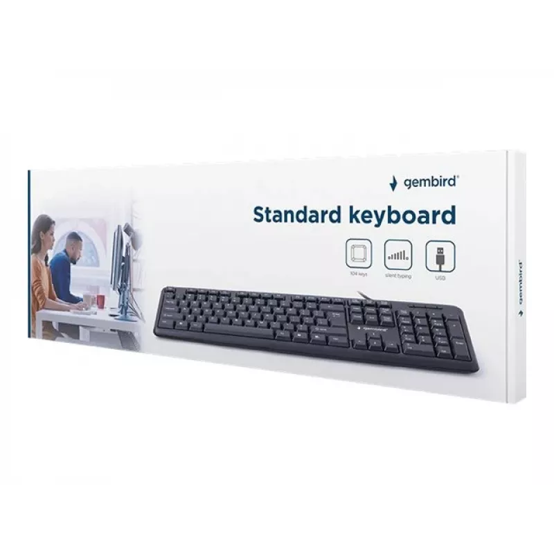 Klawiatura Gembird KB-U-103-RU Biurowa USB QWERTY Angielsko-Rosyjska Czarna