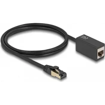 Przedłużacz sieciowy DeLOCK, wtyk RJ45 na gniazdo RJ45, Kat.8.1, S/FTP, 1 m, czarny