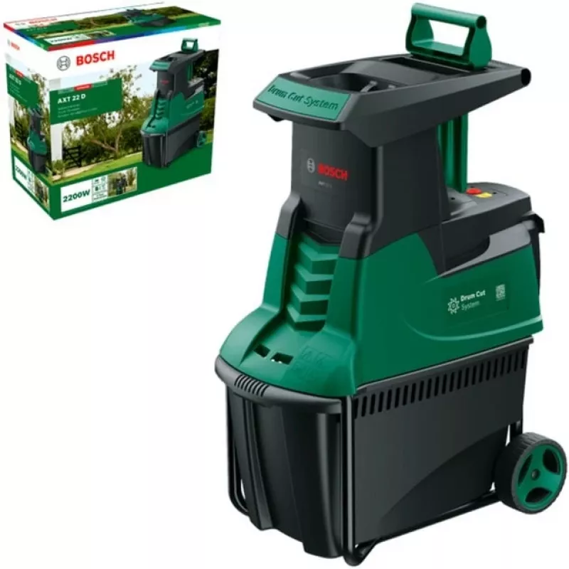 cicha rozdrabniarka AXT 22 D, wał tnący zielony/czarny, 2.200 W
