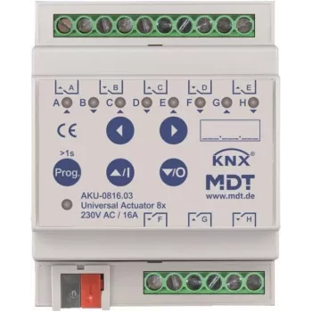 MDT Battery-0816.03 uniwersalny siłownik 8-kanałowy 4TE REG 16A 230VAC 100µF 15EVG (Battery-0816.03)